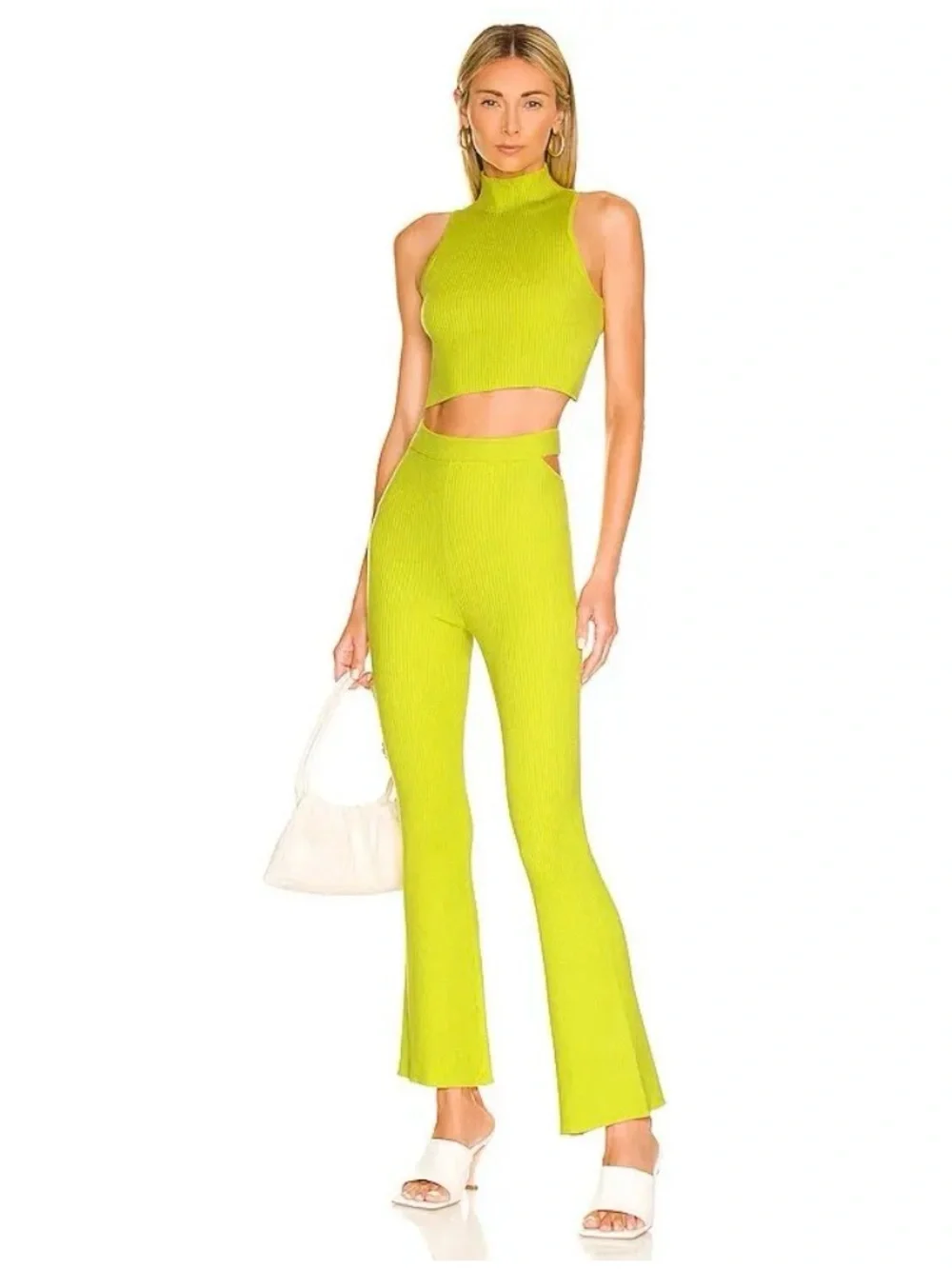 NWT Camila Coelho Coyote Pant in Green Yellow Size XS